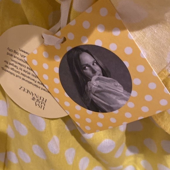Lisa Marie Fernandez yellow and white polka dot ruffle shoulder dress - Picture 6 of 8